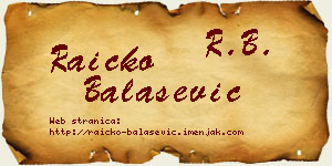 Raičko Balašević vizit kartica